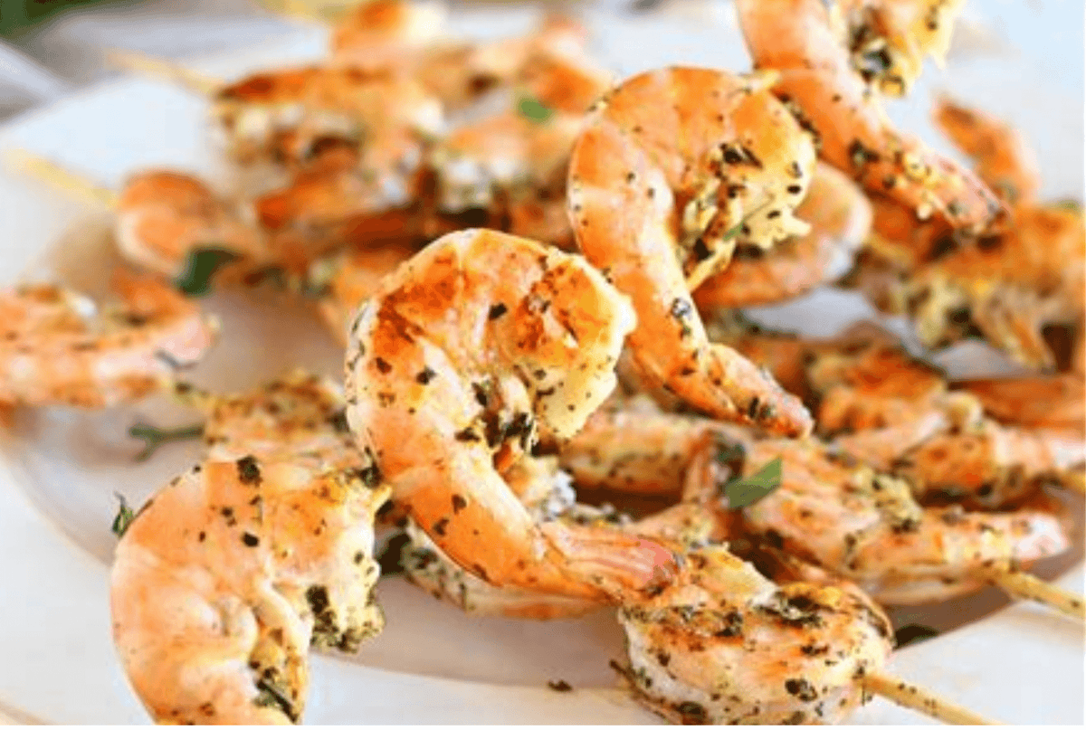 Garlic Olive Oil Grilled Shrimp Skewers