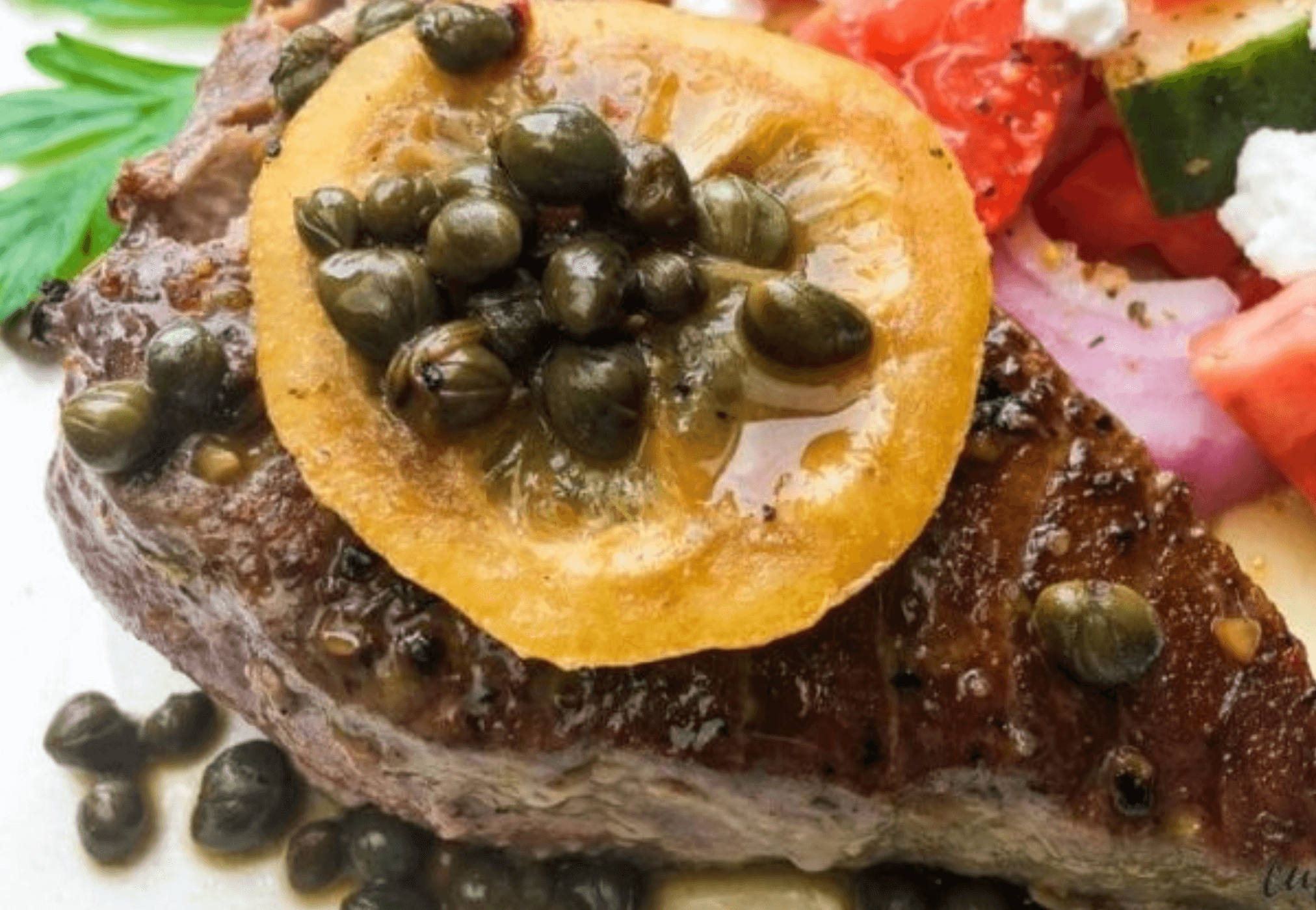Tuna Steaks with Balsamic and Capers
