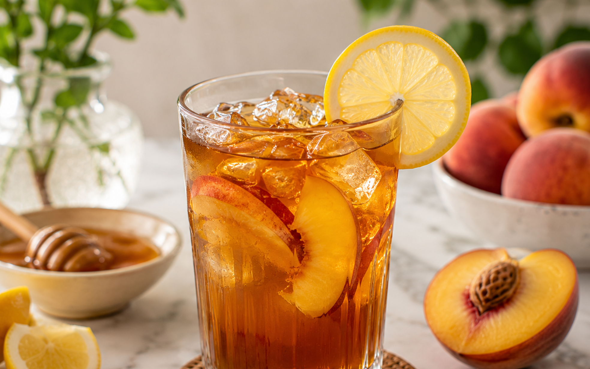 Peach Balsamic Iced Tea