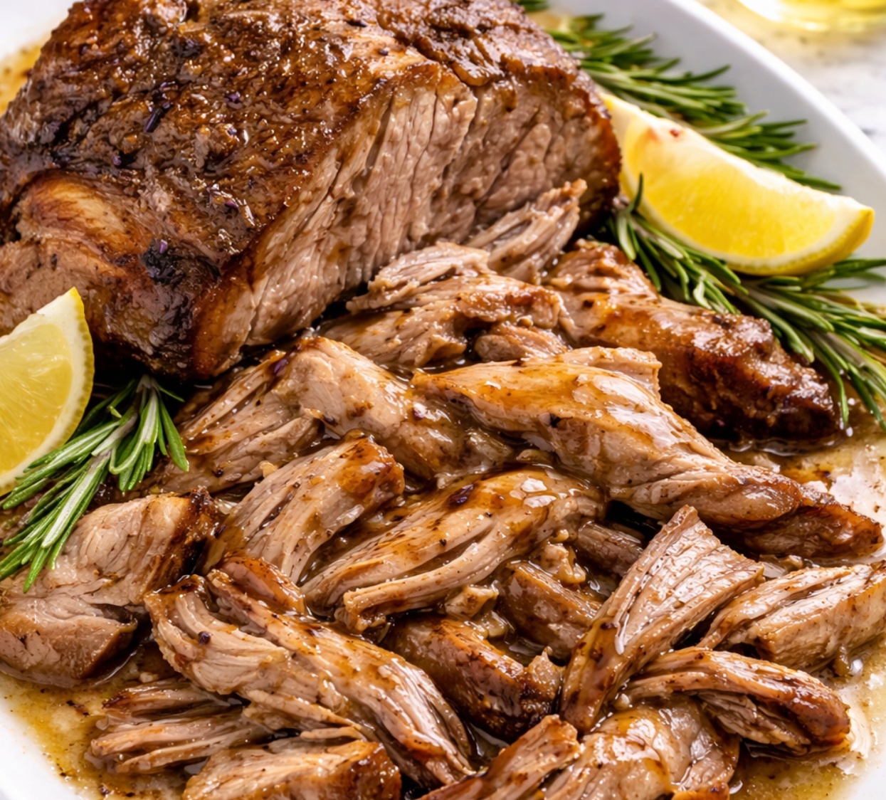 Slow Cooker Pork Shoulder with Lavender White Balsamic