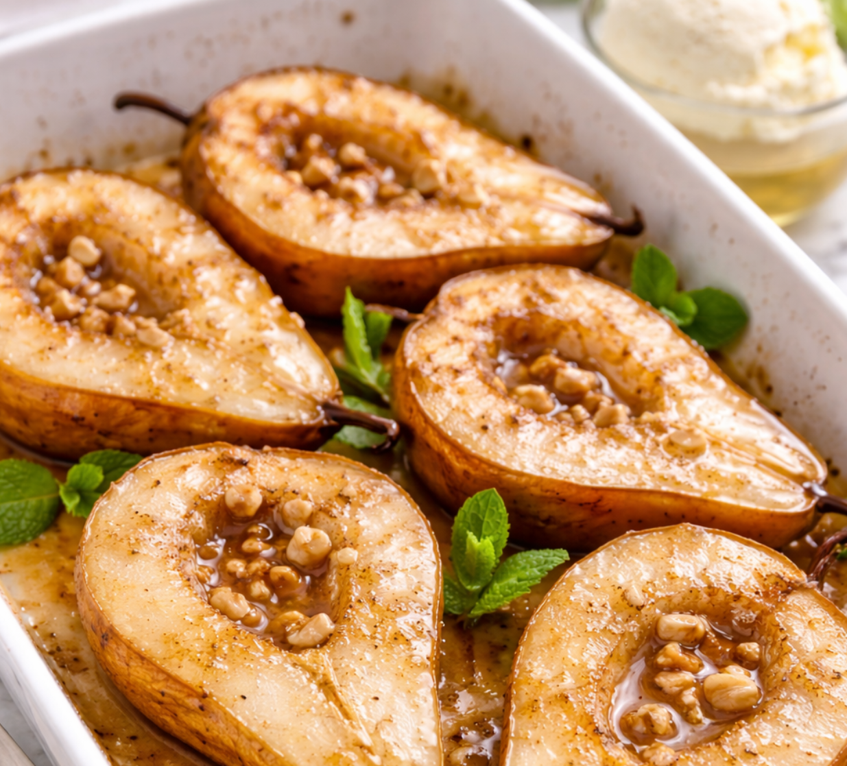 Roasted Pears with Pear White Balsamic & Vanilla