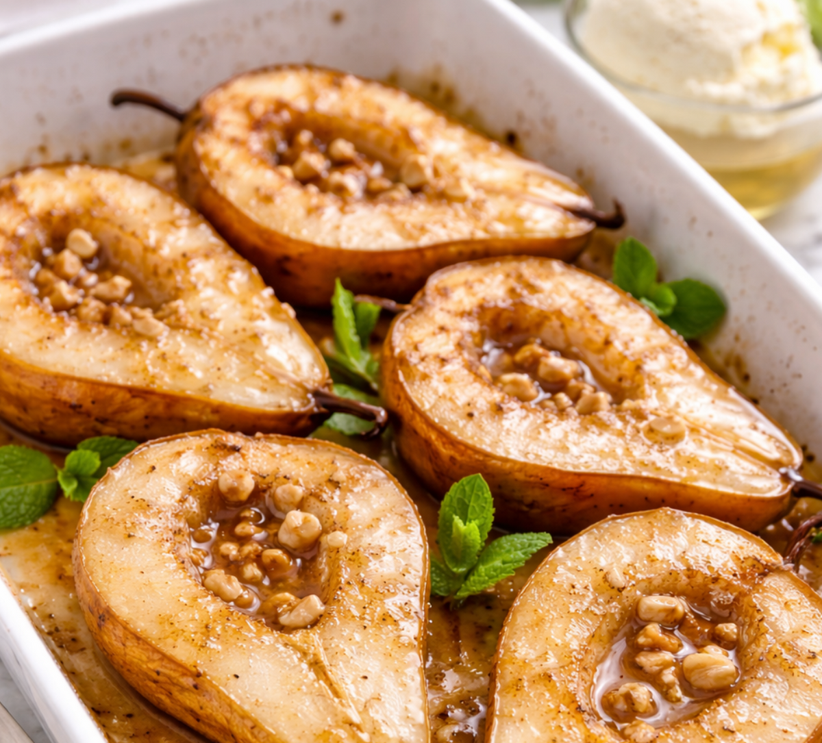 Roasted Pears with Pear White Balsamic & Vanilla
