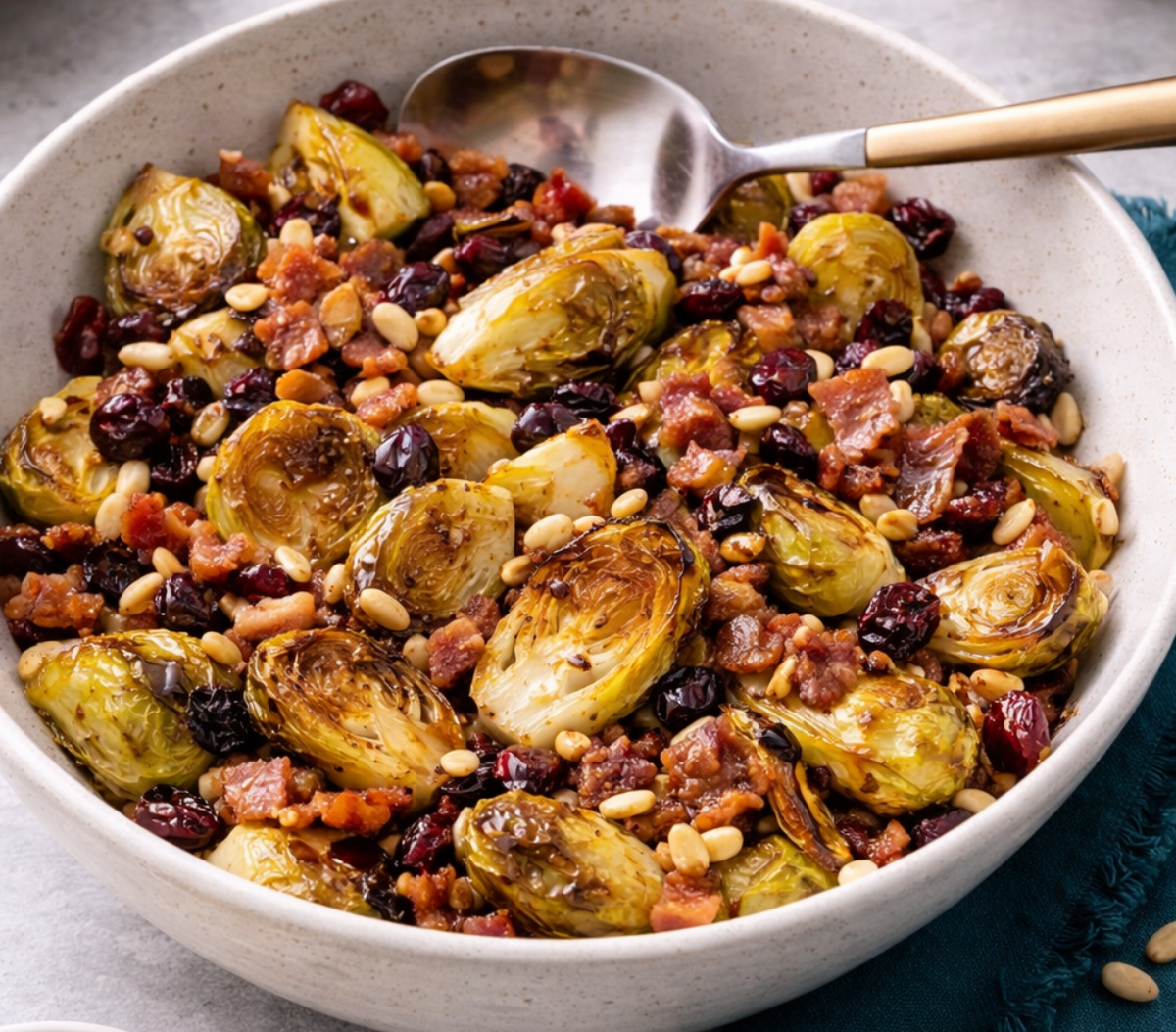 Roasted Balsamic Brussels Sprouts with Pancetta