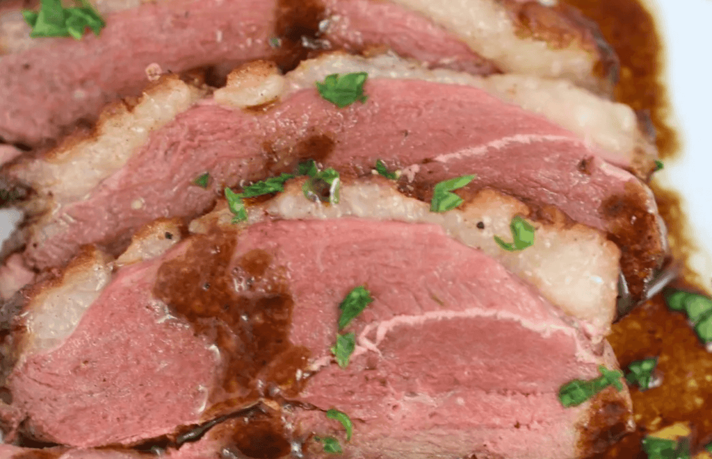 Pan-Seared Goose Breast with Chocolate Balsamic Sauce