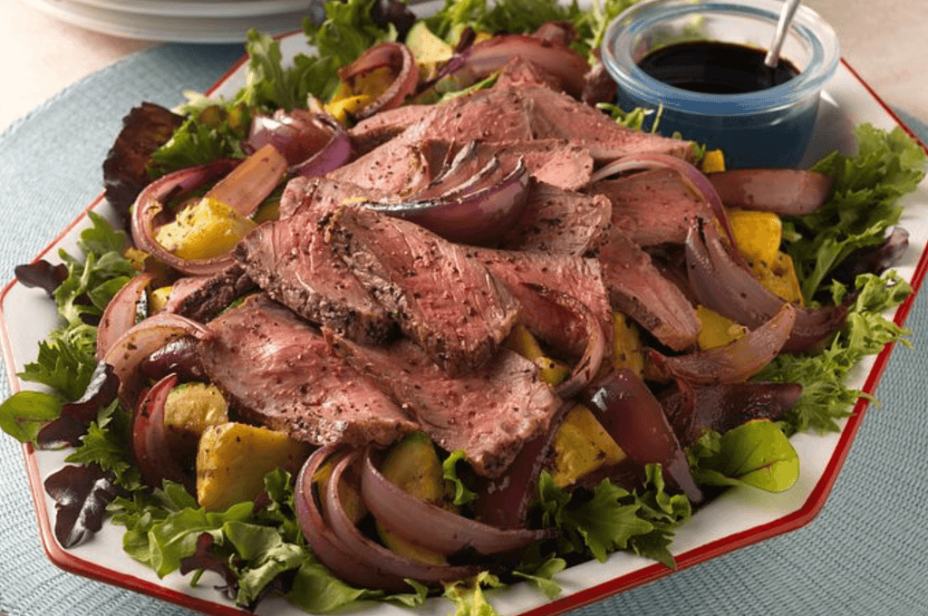 Grilled Beef, Summer Squash and Onion Salad