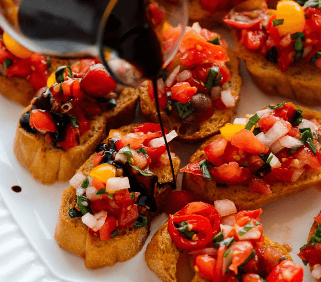 Tomato Basil Bruschetta with Balsamic Drizzle