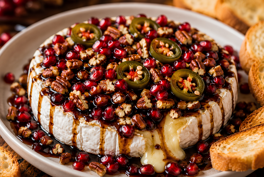 Balsamic Jalapeno Pomegranate Brie Cheese