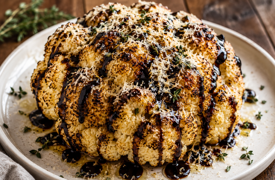 Balsamic Parmesan Roasted Cauliflower