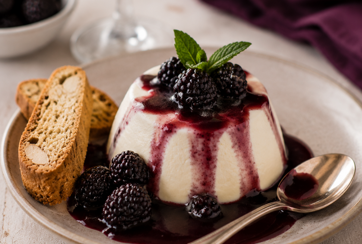 Blackberry Balsamic Panna Cotta