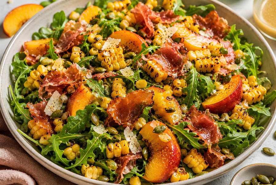 Cranberry Orange Winter Greens Salad with Feta & Toasted Pecans