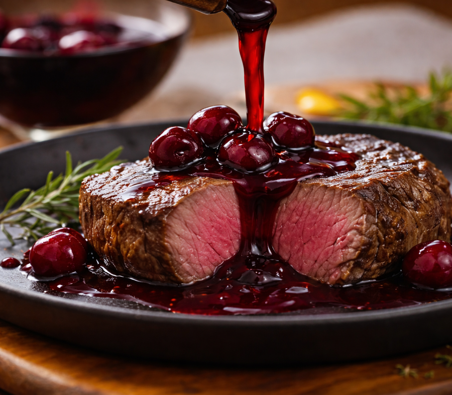 Cherry Balsamic Marinated Venison Steaks