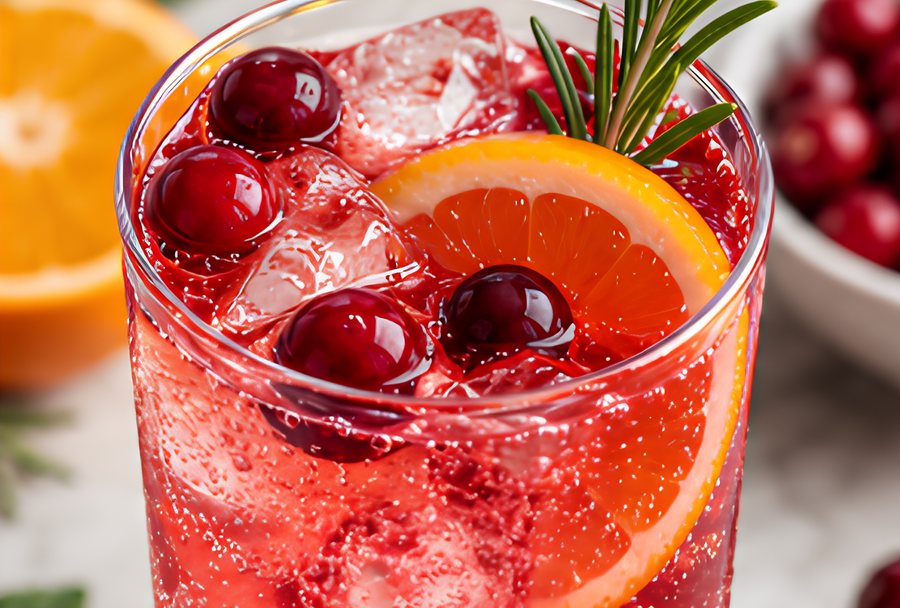 Cranberry Orange Balsamic Sparkling Refresher