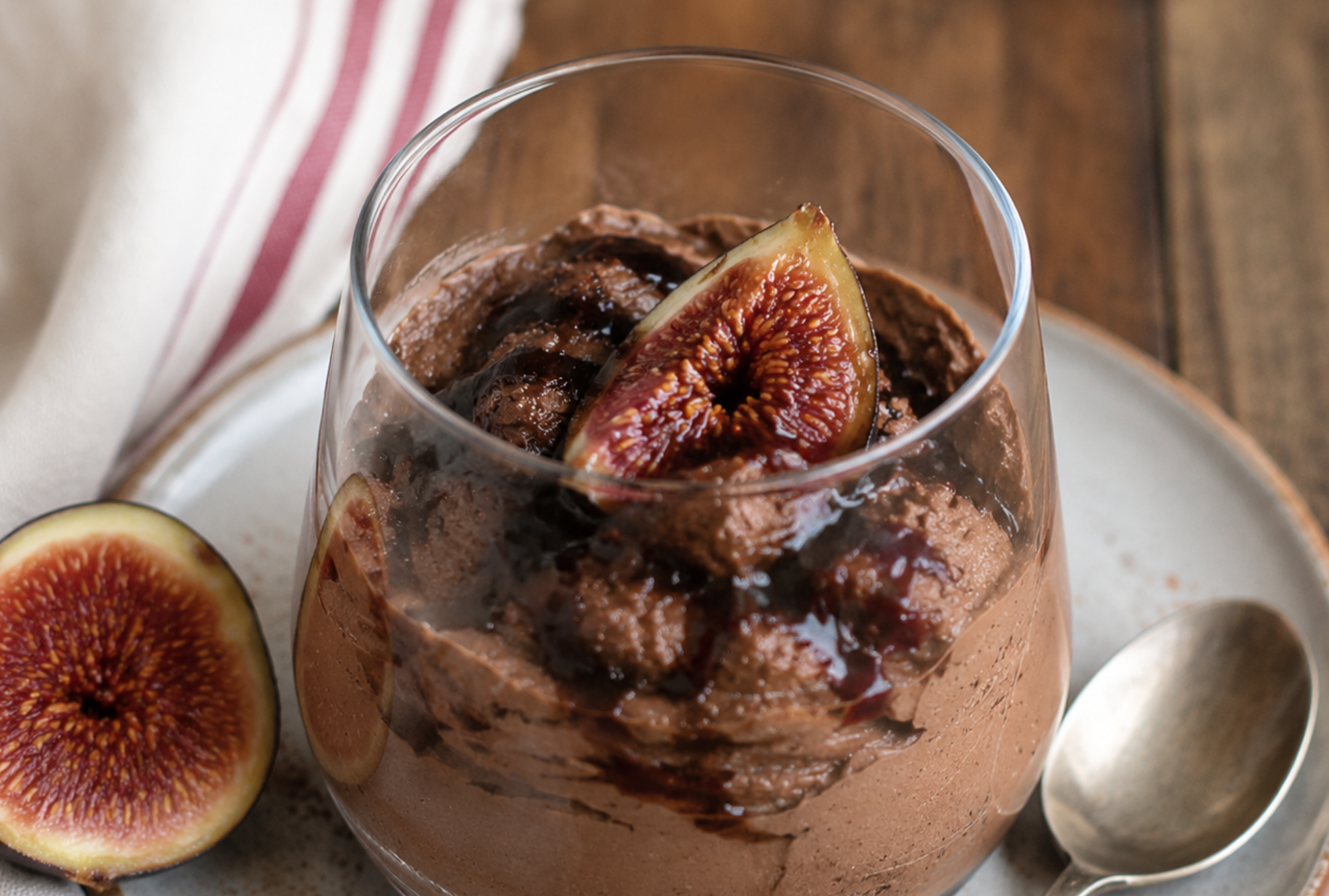 Fig Balsamic Dark Chocolate Mousse with Sea Salt