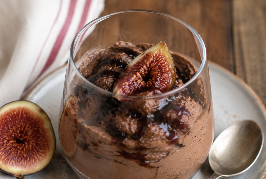 Fig Balsamic Dark Chocolate Mousse with Sea Salt