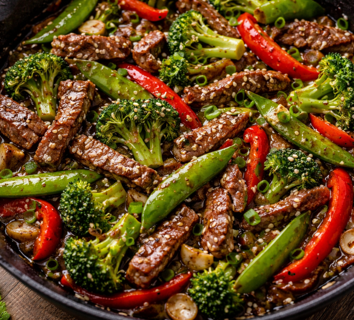 Garlic & Roasted Chili Stir-Fry with Balsamic Finish