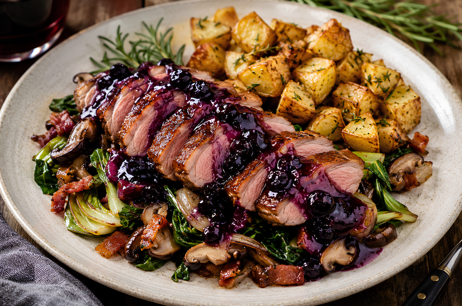 Pan-Seared Duck Breast with Blueberry Sauce