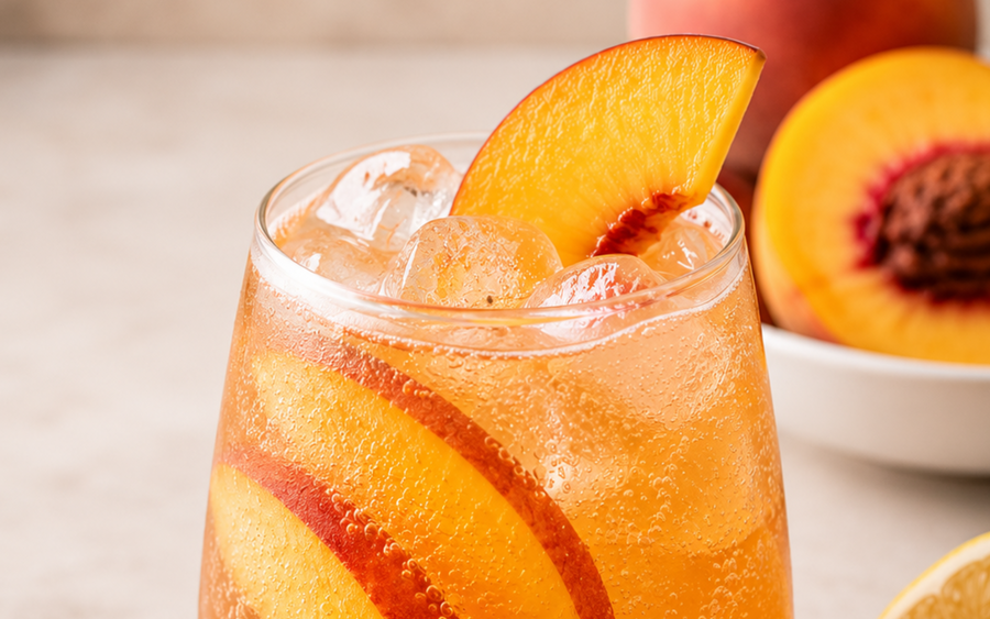 Peach Balsamic Sparkling Sipper