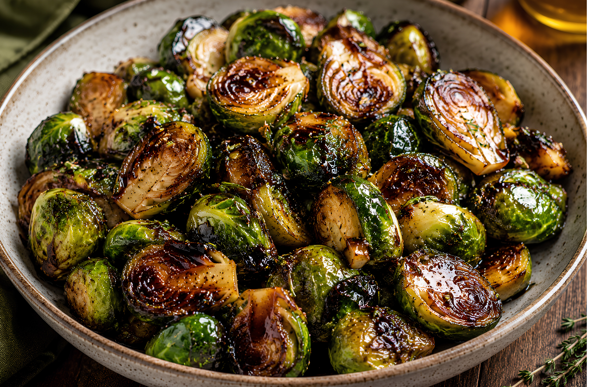 Roasted Brussels Sprouts with Balsamic Vinegar and Honey
