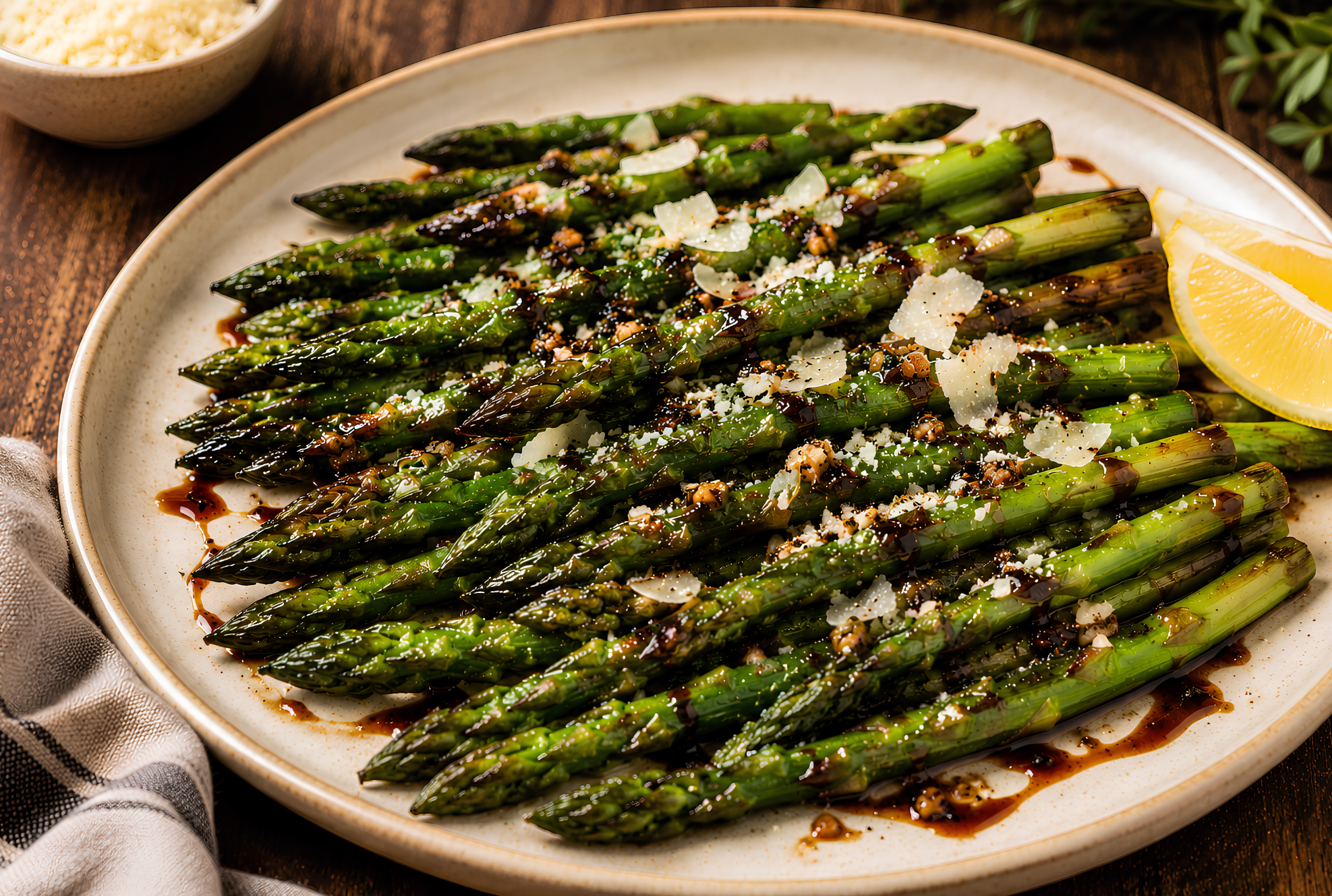 Sautéed Balsamic Asparagus with Parmesan