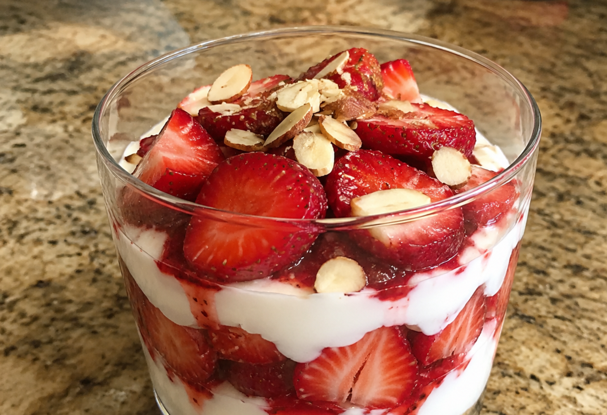 Strawberry Balsamic Mascarpone Parfaits with Almond Crunch