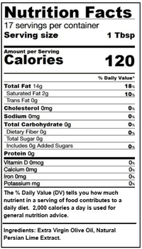 Persian Lime Flavored Extra Virgin Olive Oil